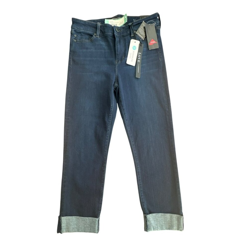 Liverpool Belinda Skinny Crop Jeans 6 Stitch Fix Doheny Dark Wash Stretch NWT !!